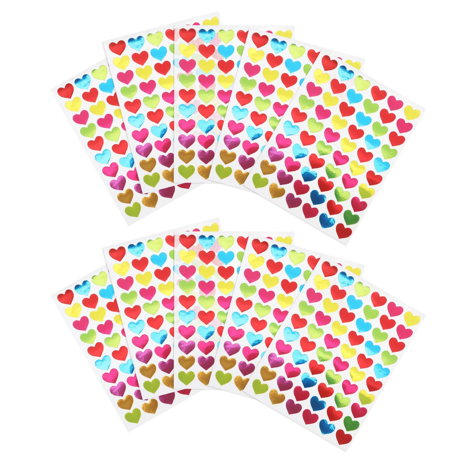 

2100Pcs Heart Stickers Multicolor Colorful Adhesive Valentines Scrapbook Diary Craft Decorative Labels Self-Adhesive Stickers