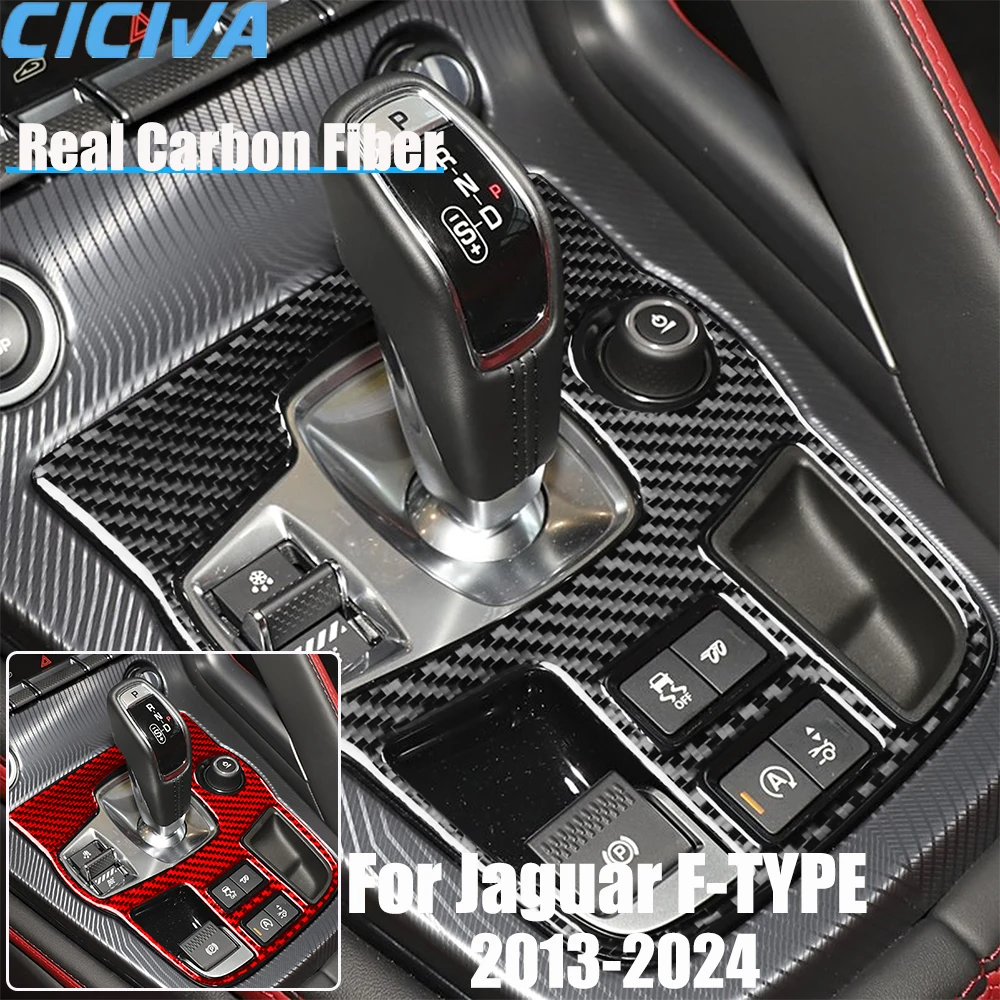 

Автомобильные аксессуары из настоящего углеродного волокна, крышка панели переключения передач, мягкая наклейка для Jaguar F-type 2013 2014 15 16 17 18 19 20 21 22 23 24