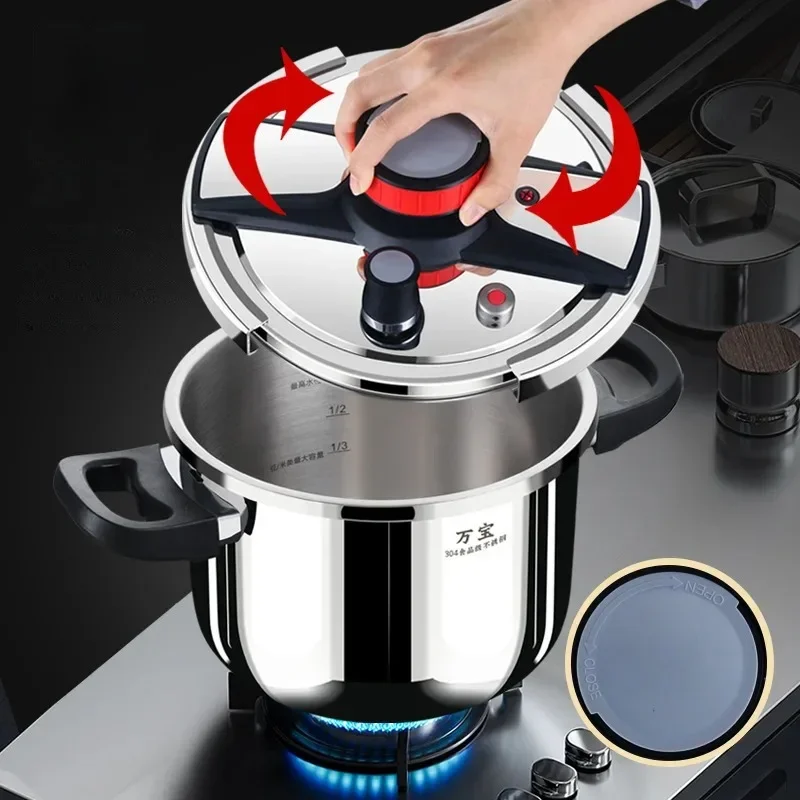 304 Stainless Steel Pressure Cooker Explosion-proof Thickened Suitable for Gas Electromagnetic Stoves Durable