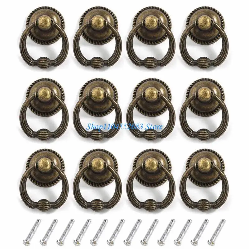 Y6GD 12 PCS VINTAGE TRUCHTGRUIK KNOB VOOR Keukenkast Kaste Kastje Deurengarderobe met ladering (3 kleuren)