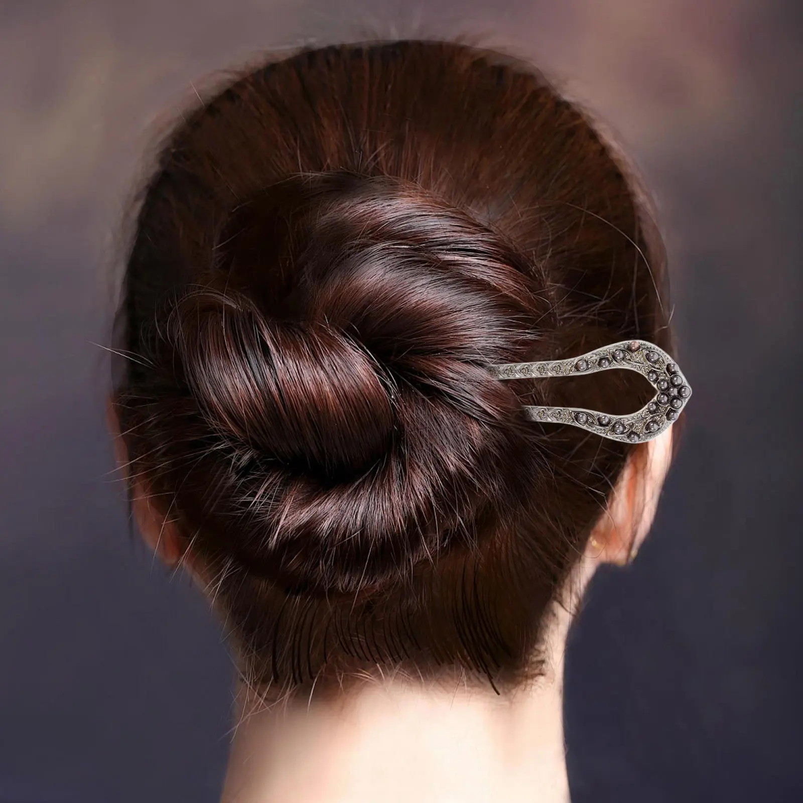 Vintage U Shaped Hairpin Pearl Leaf Design Elegant Chinese Hair Accessories Wedding Bridal Stylish Updo Clip Wedding Hair Clip