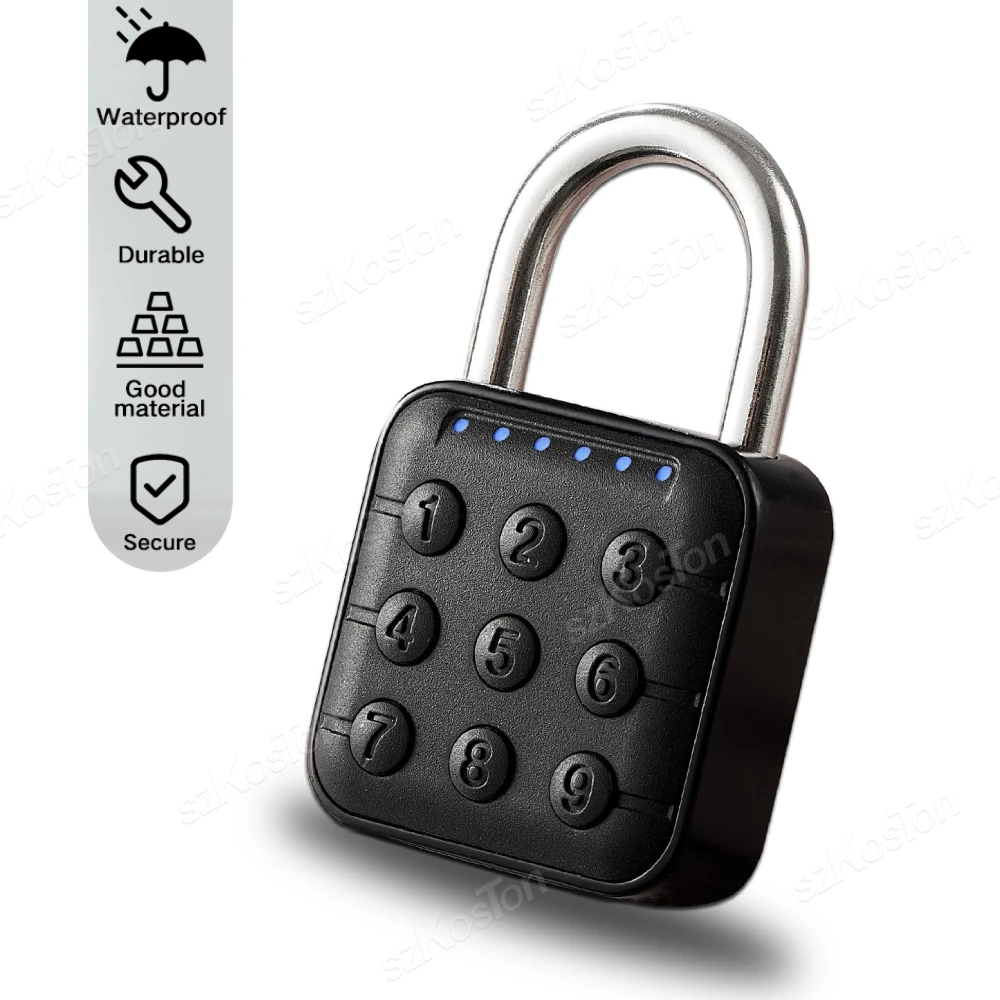 Digital Electronic Lock Combination Smart Lock IP67 Outdoor Waterproof Padlock for Gym School Locker Fence Suitcase Luggage