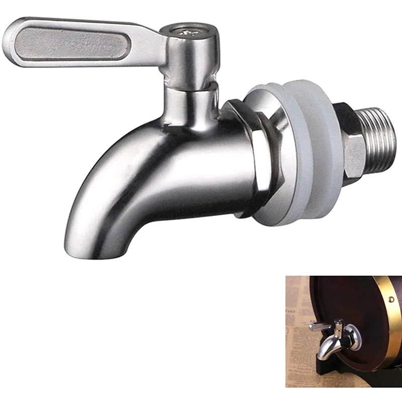 Grifo de agua con espiga de acero inoxidable 304 para el hogar, dispensador de cerveza, jugo, bebida, barril de vino, reemplazo de grifo