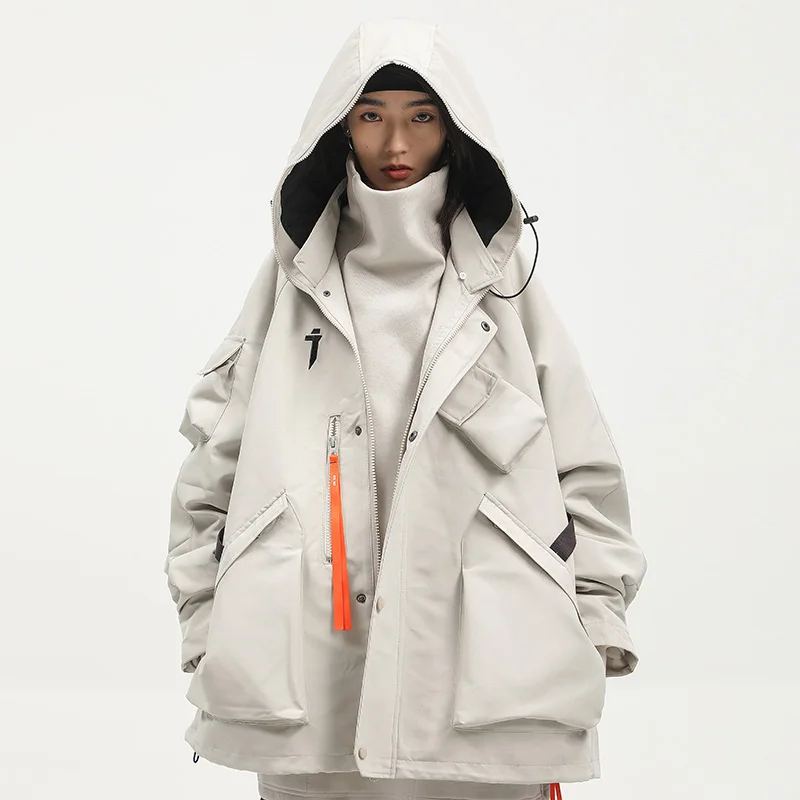 function wind favors hooded ski-wear, restoring ancient ways men and women loose high street leisure coat