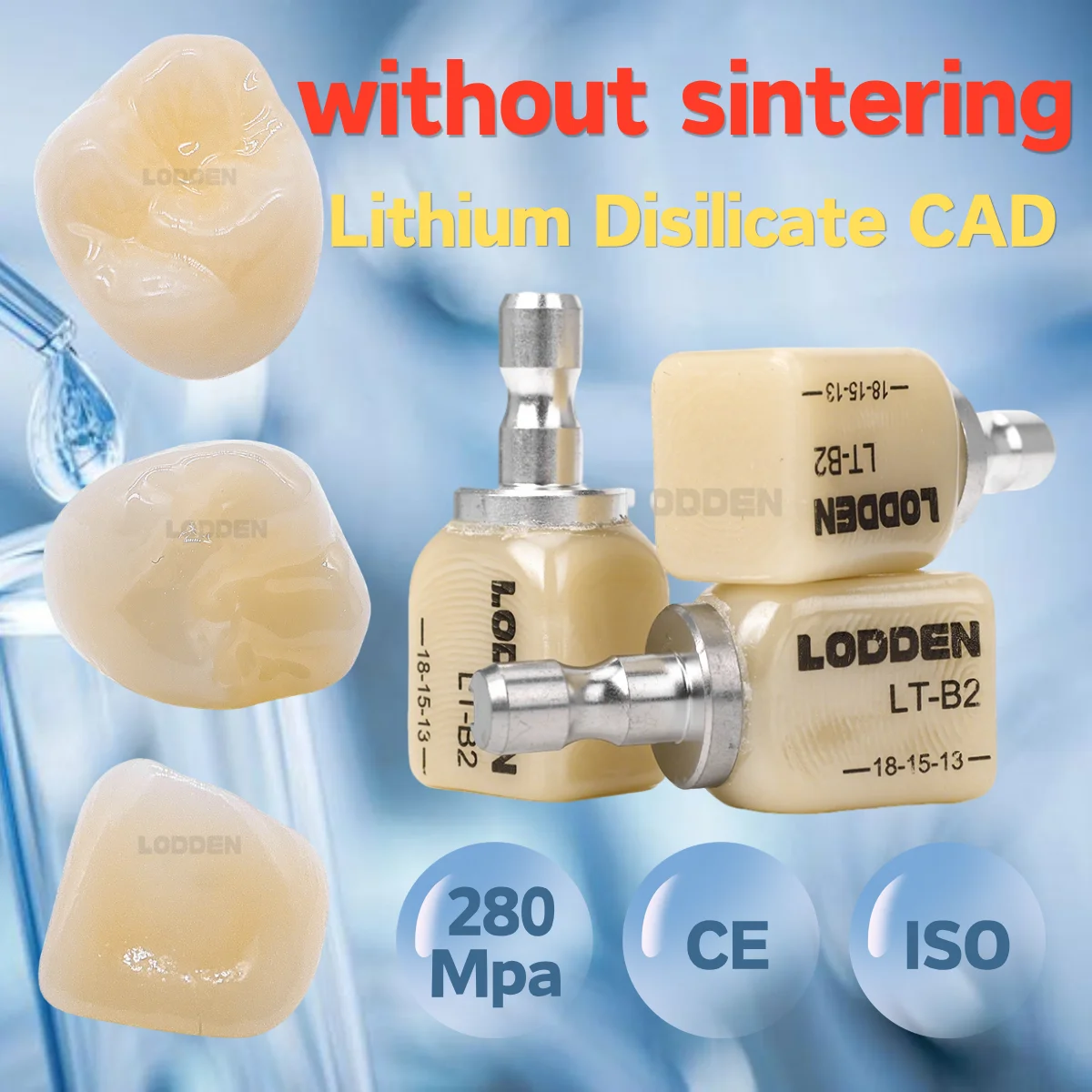 LODDEN Dentallabor ohne Sinterlänge, Lithium-Disilikat-C14-Glaskeramikblöcke HT/LT für CAD CAM Sirona Cerec Furniermaterialien