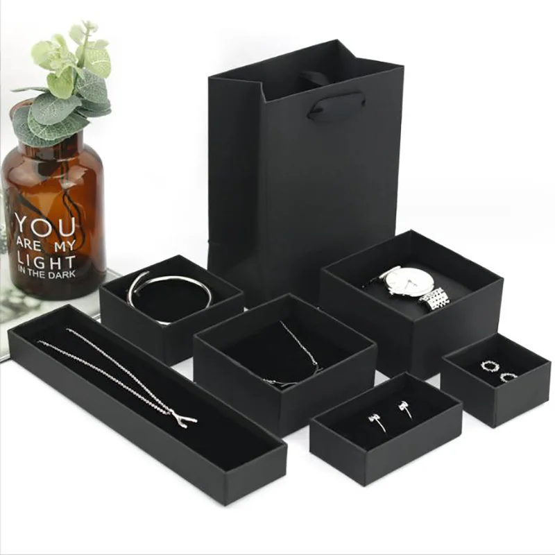 

Classic Style Black Jewelry Storage Box Travel Earring Ring Bracelet Necklace Organizer Gift Box 8.3x5x2.5cm 40Pc/Lot