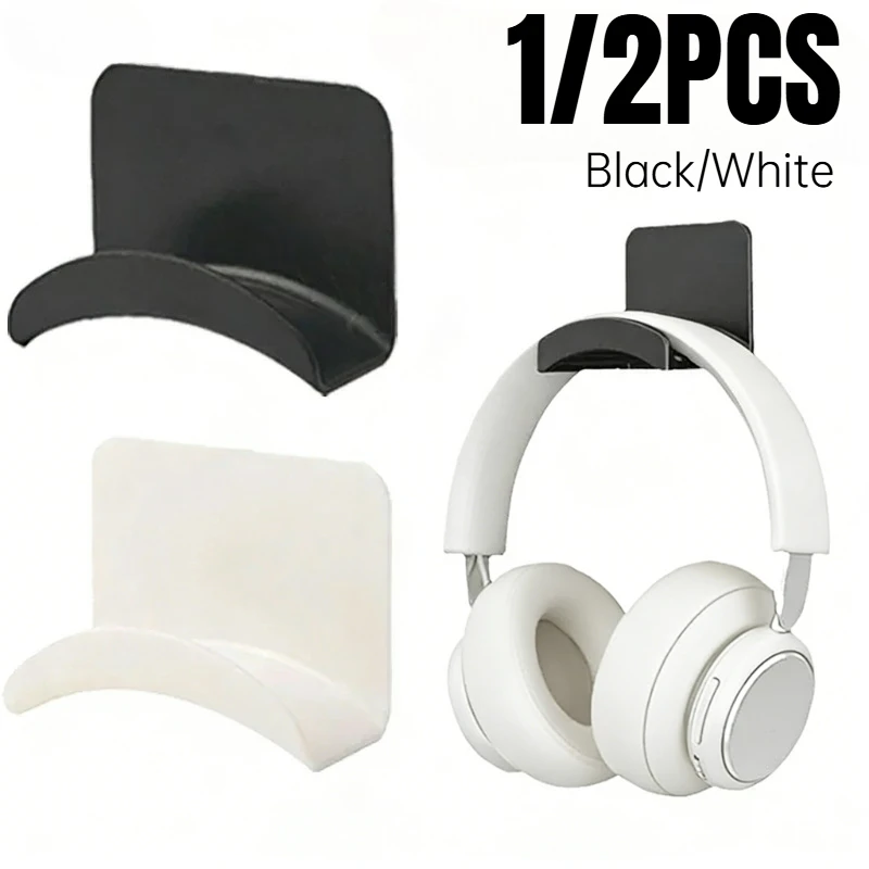 1/2PCS Universal Kopfhörer Ständer Adhensive Kunststoff Wand Halterung Aufhänger Unter Schreibtisch Headset Halter Unterstützung Einfache Installation Nicht beschädigen