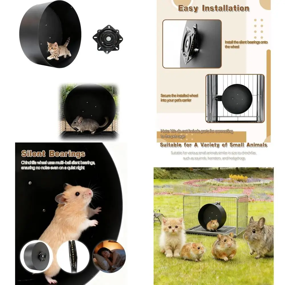 

15-дюймовое бесшумное колесо для упражнений для шиншиллы, большое беговое колесо для домашних животных из сплава, колесо для шиншиллы, подходящее для домашних животных Simi