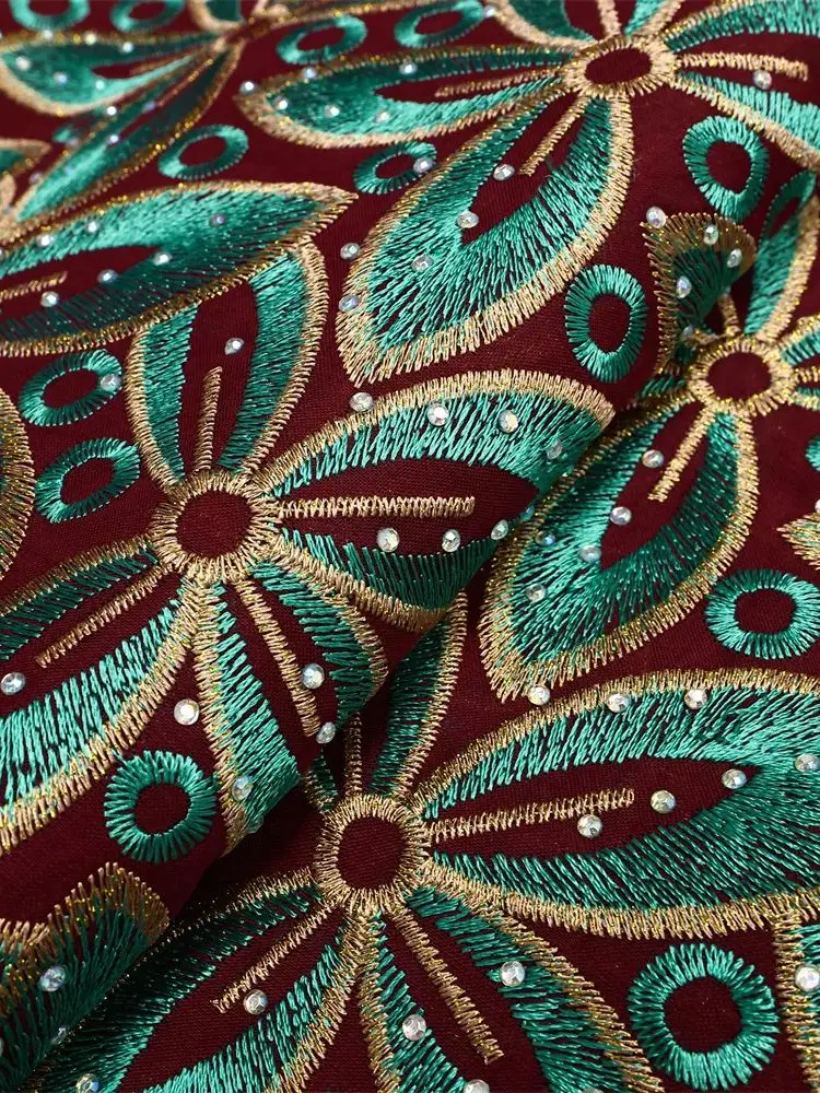 Nigeria Lace Fabric 2024 High Quality African Cotton Lace Embroidered Swiss Voile Lace Fabric for Sewing Wedding Dresses 5Yards