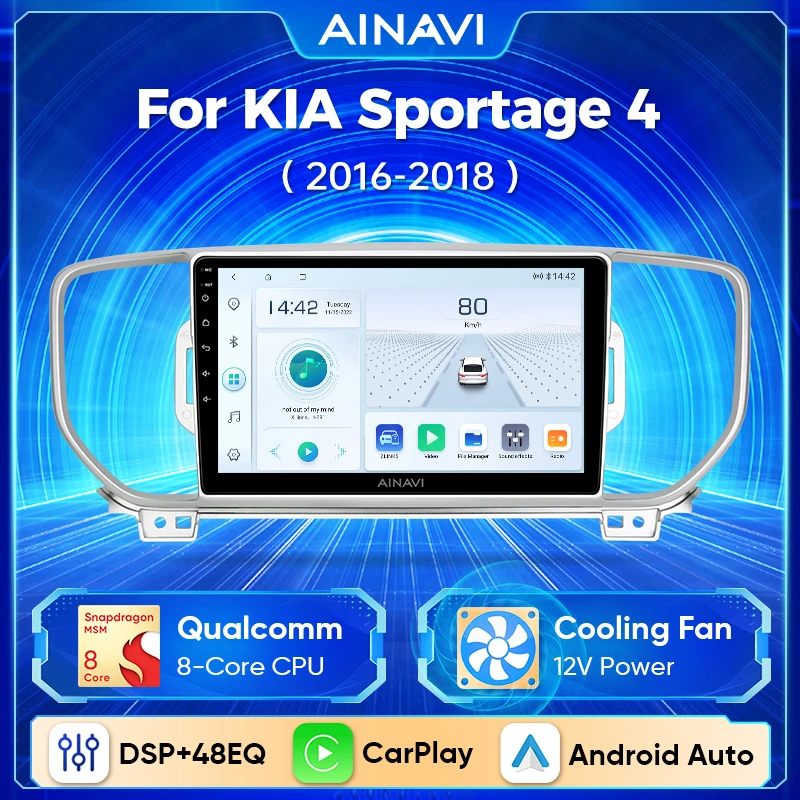 

Ainavi Android 13 For KIA Sportage 4 2016 2017 2018 Wireless Android Auto Carplay Navigation GPS Multimedia Player stereo 2Din