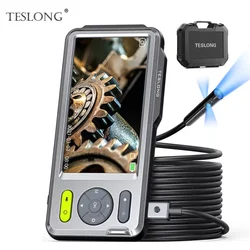 Teslong Triple Camera Endoscope, Inspection Camera Borescope with Front Lens, Side Lens & Short-Focus Side Lens for Drain, HVAC