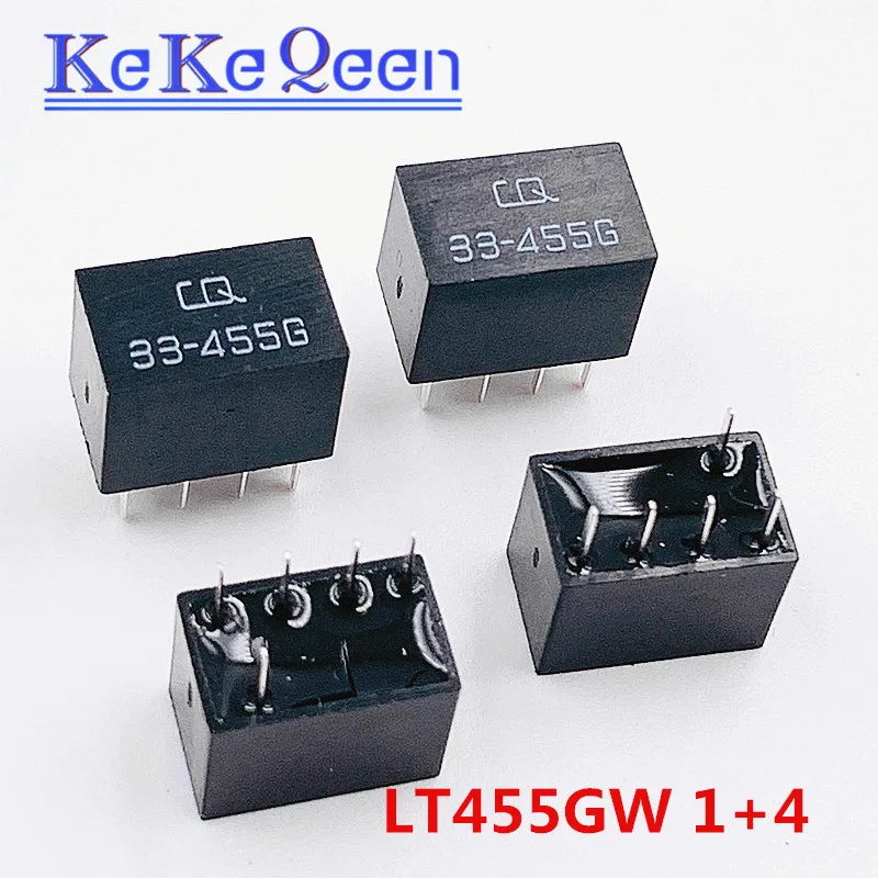 20Pcs/Lot LT455GW LT455G CQ 33-455G 455G LT455 1+4 5Pin DIP-5 455KHz ceramic filter For communication signal relay