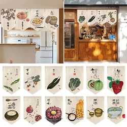 Chinese Short Door Curtain Pastoral Ink Painting Kitchen Partition Tea Room Restaurant Hanging Signboard Izakaya Decor Flag