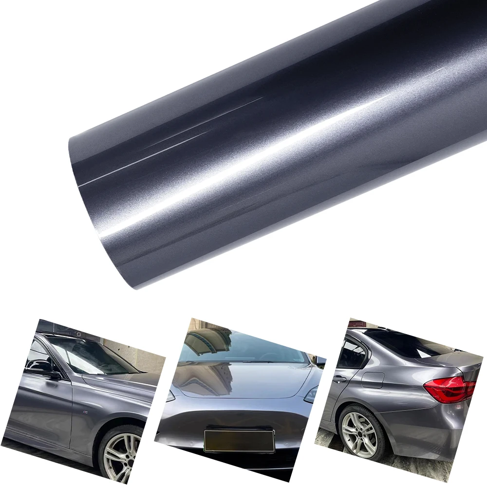 

Car Vinyl Film Ultra Bright PET Metallic Charcoal Grey Car Decoration Decal Self Adhesive Motorcycle Car Body Protective Film