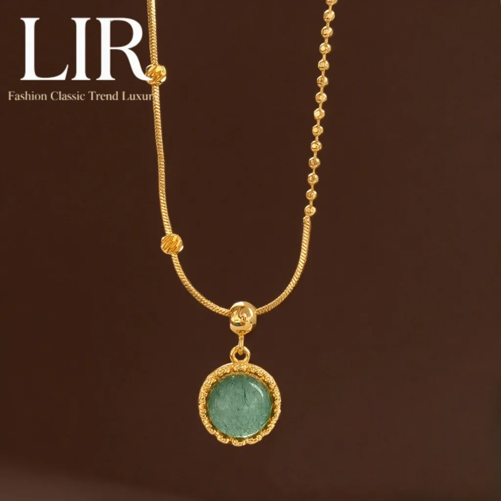 lir-2025-nuova-collana-minimalista-pendente-verde-irregolare-bellezza-vintage-e-fresca-catena-alla-clavicola-da-donna