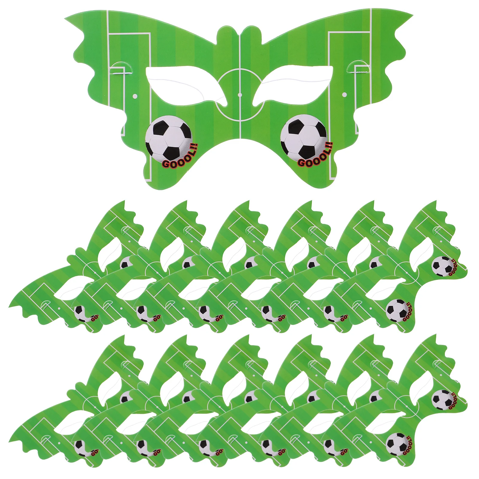 

20 Pcs Football Children's Paper Mask Kids Masks Adorable For Cosplay Green Birthday Party