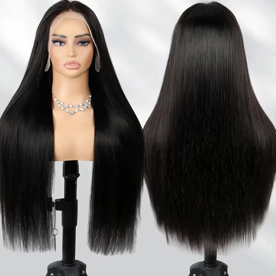 250 Density 13x4 13x6 HD Lace Frontal Wig 18-40 Inch Medium & Long Length Silky Straight Human Hair Wig Pre Plucked Hairline Natural Straight Virgin Hair Wigs For Black Ladies