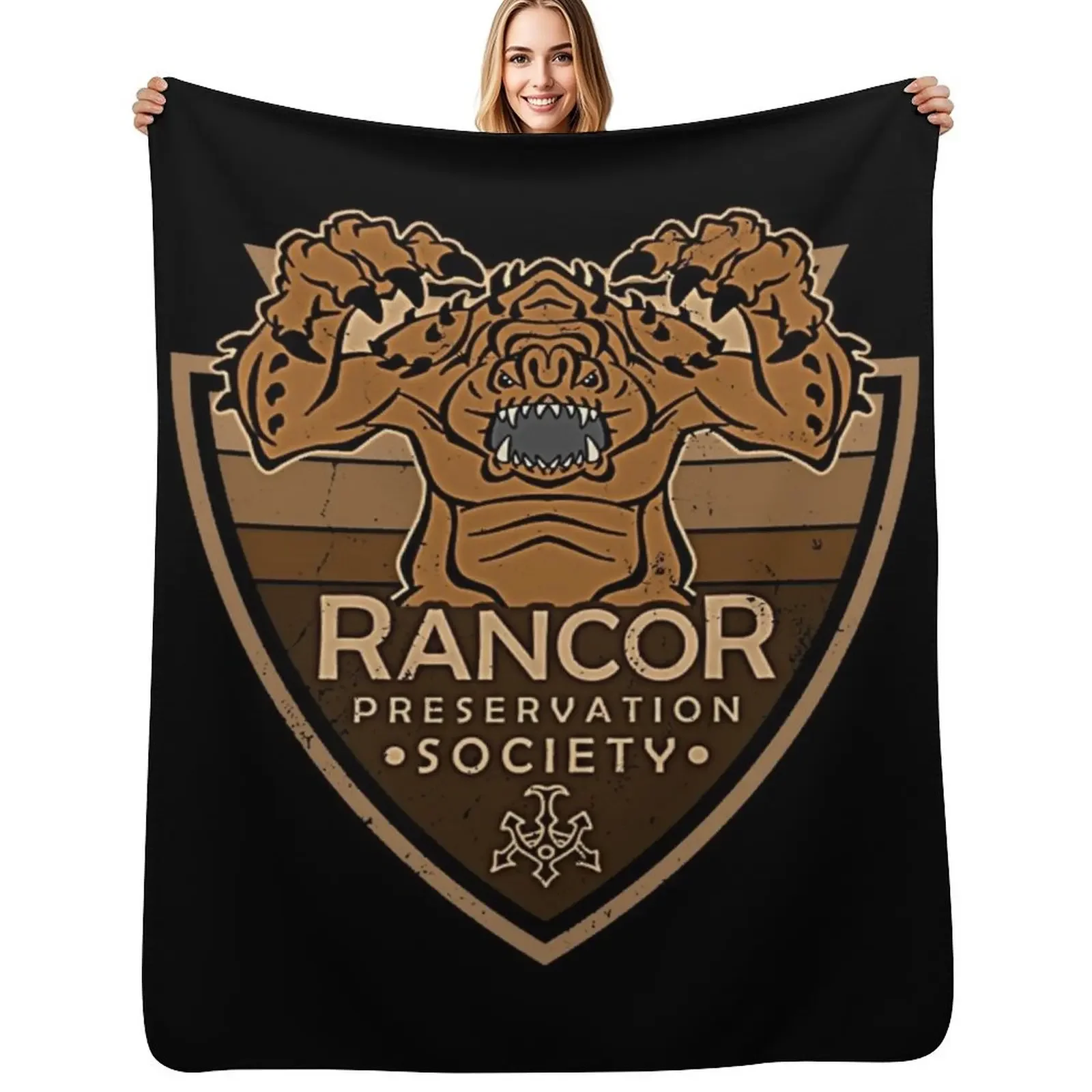 

Rancor Preservation Society | Geekdom Pop Culture | DopeyArt Throw Blanket Quilt Heavy Shaggy Plaid on the sofa Blanket