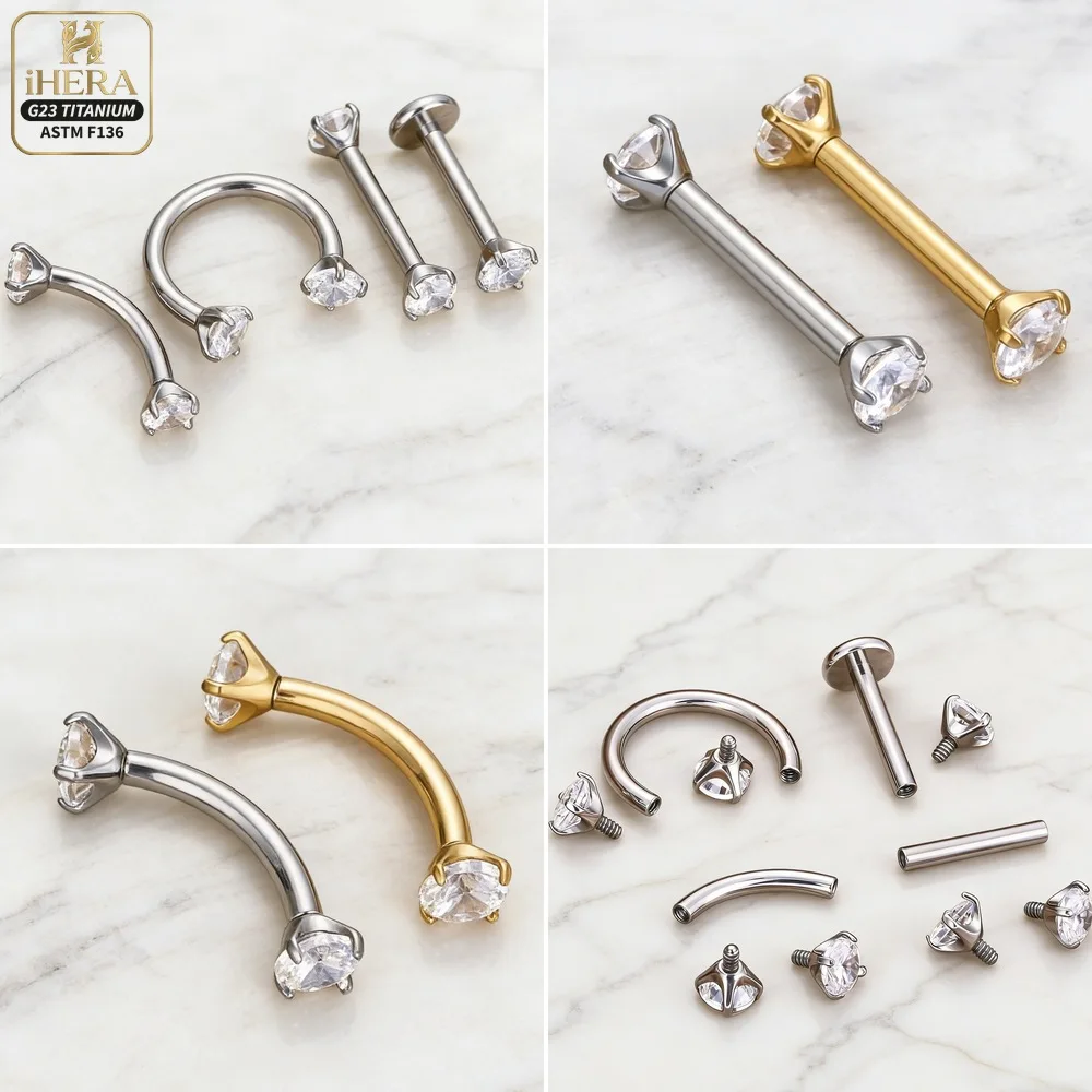 5/50PCS F136 Titanium Piercing Basic Ball Top Labret Lip Nose Septum Cartilage Helix Piercing Jewelry Lot Piercing Jewelry