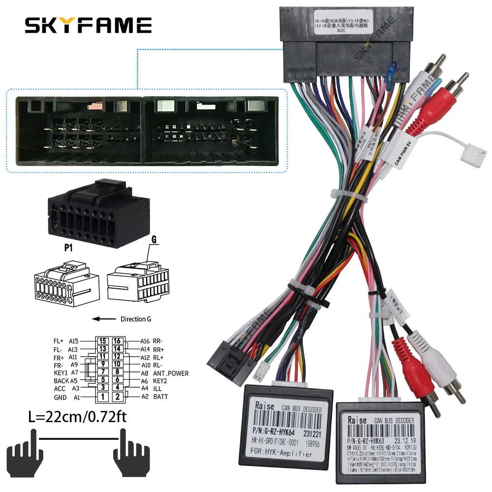 SKYFAME Car Wiring Harness Adapter Canbus Box Spdif Amplifier Decoder For Hyundai Sonata 8 9 Kia K3 KX7 KX5 Ix45 IX35 SantaFe