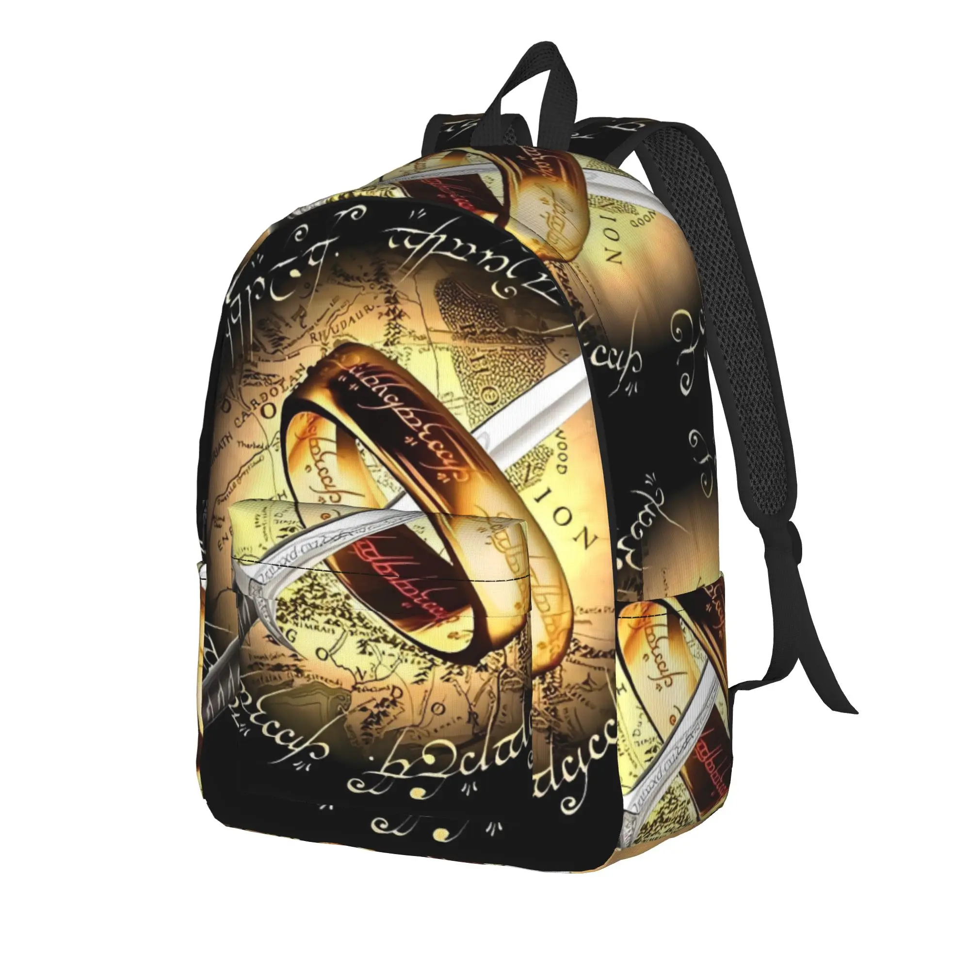 L-Lords Of The R-Rings Middle Earth Backpack  Cool Backpacks Boy Outdoor Style Lightweight High School Bags Colorful Rucksack