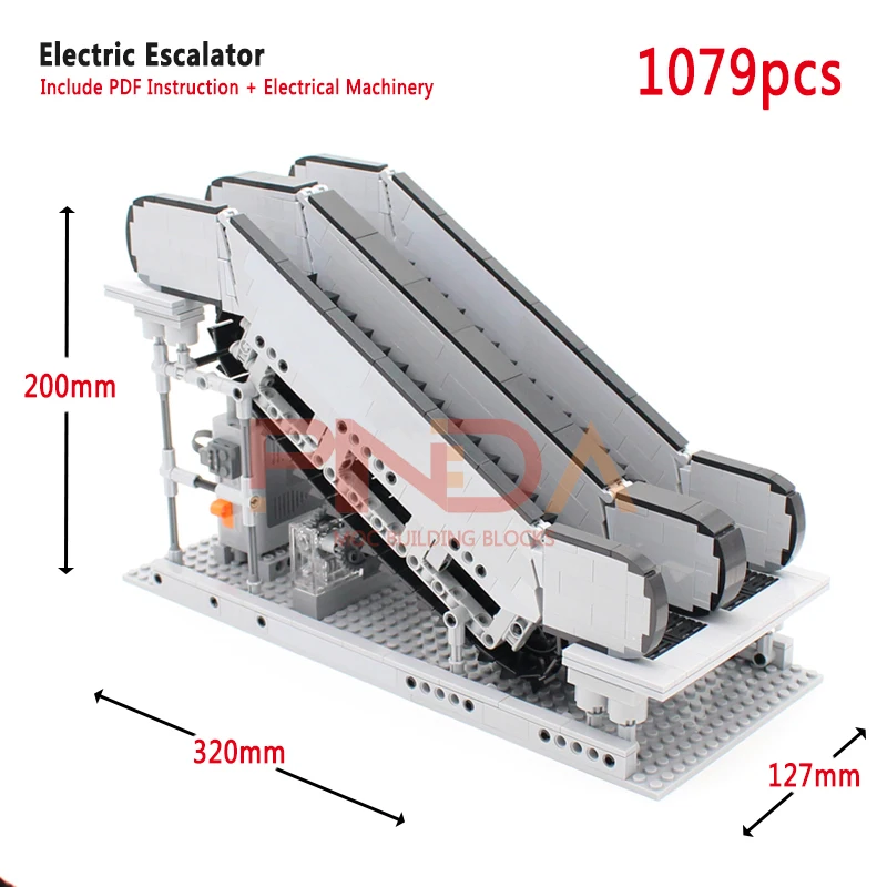 Moc Creative Technology Escalator Enlighten Building Blocks Power Functions Sets Compatible with Educational Brick Toy Gift