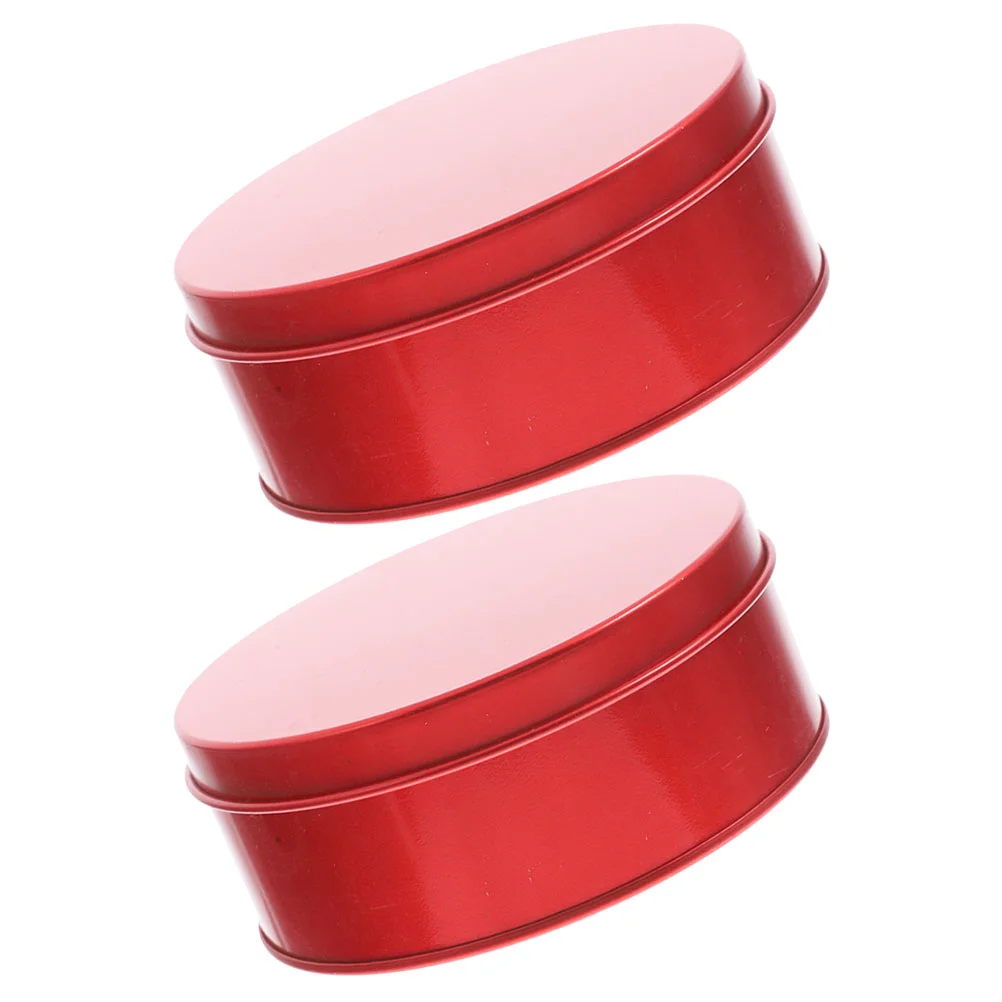 2 Pcs Baking and Cake Tin Tinplate Candy Christmas Cookie Tins Container Jars With Lids Boxes