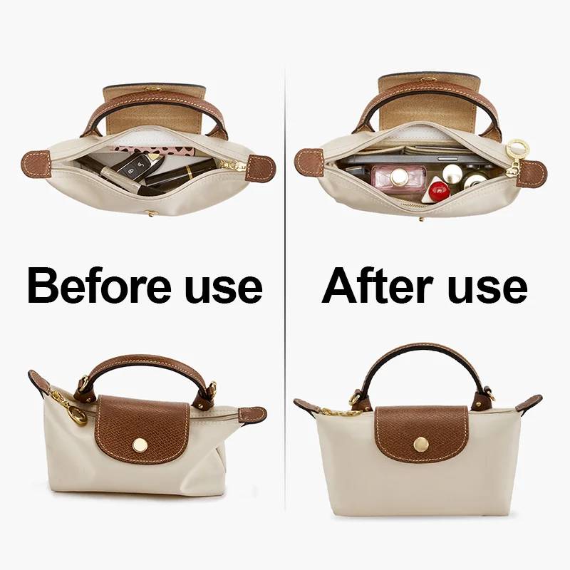 Purse Organizer Insert for Handbags, Felt Bag Organizer for Tote, Bag Insert with 4 Sizes, Compatible with Longchamp bag