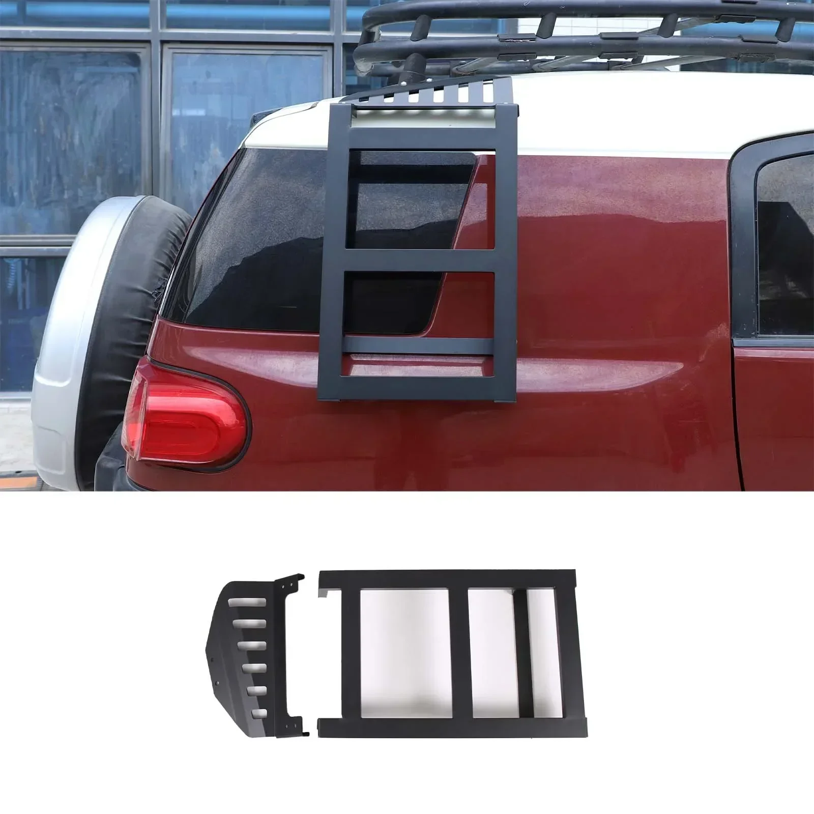

For Toyota FJ Cruiser 2007-2021 aluminum alloy black car styling rear side window ladder tailgate ladder exterior accessories