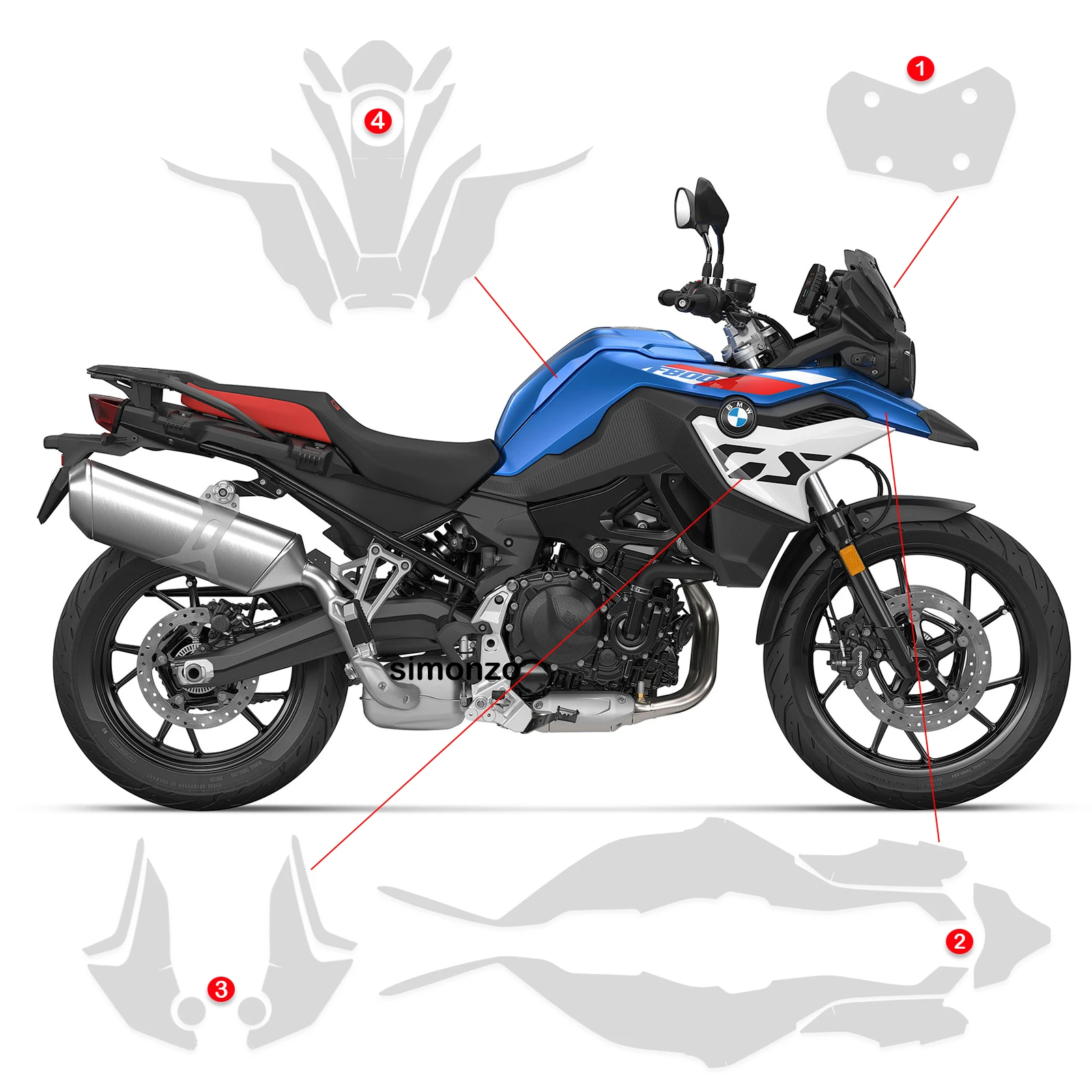 

For BMW F800GS F 800 GS F800 GS Motorcycle Paint Protection Film PPF Self-Healing TPU Clear Anti-Scratch UV Resistant Cover Kit