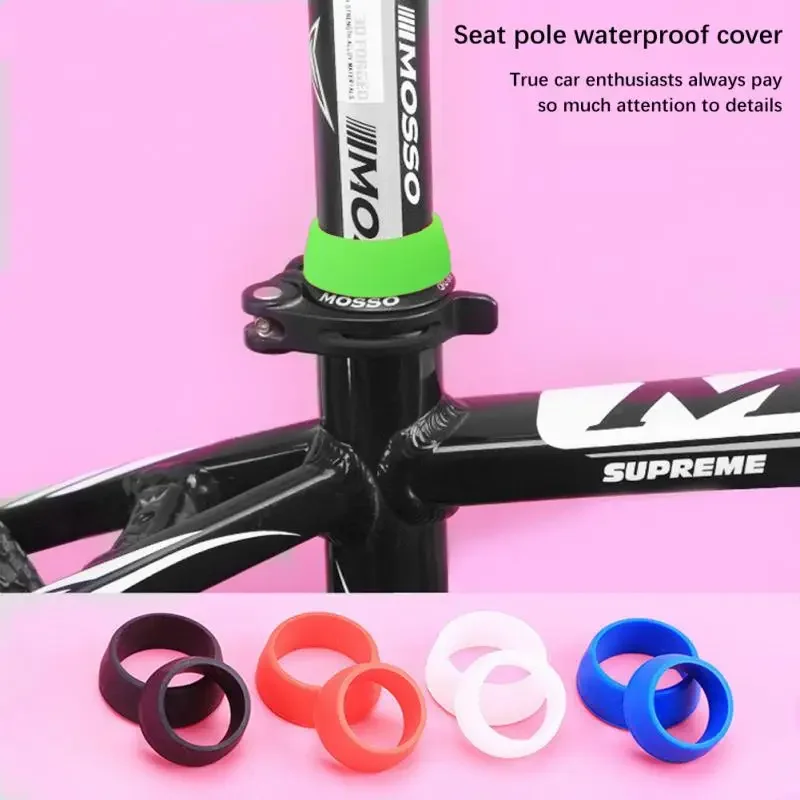 Mountain Bicycle Road Bike Seat Post Rubber Ring Dust Cover Cycling Silicone Waterproof Protector Bike Seatpost Protecti