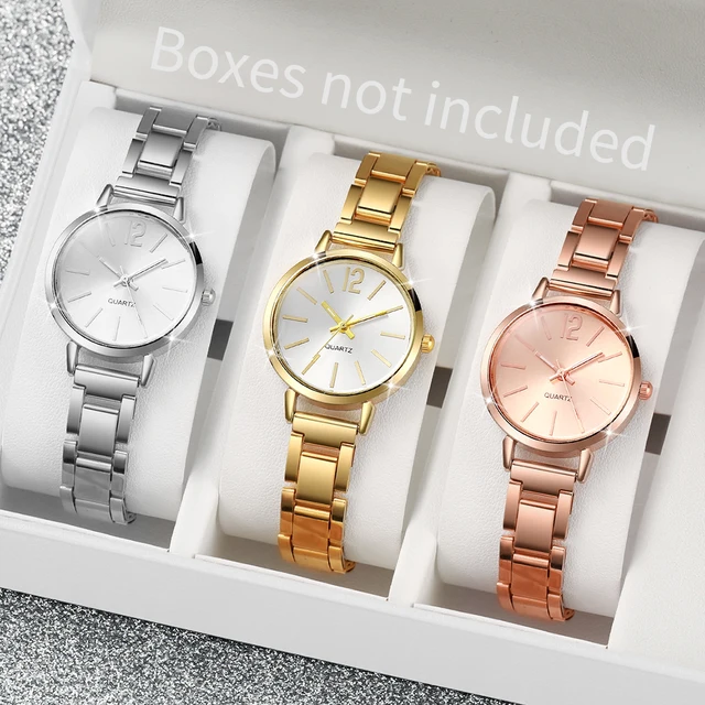 1/3 szt. Modne zegarki damskie Pasek ze stali nierdzewnej Analogowy zegarek kwarcowy Reloj Mujer (bez pudełka)