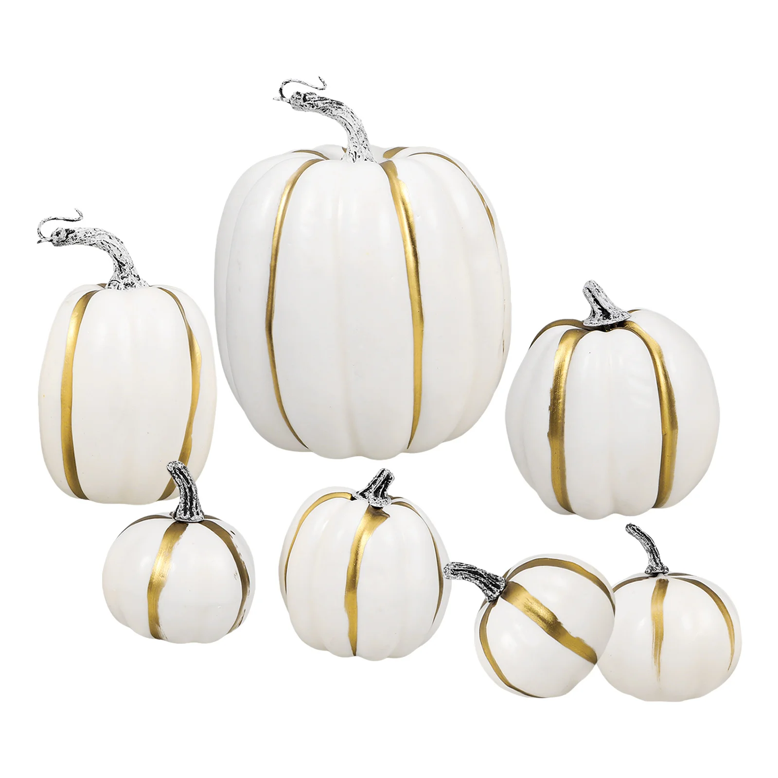 

7pcs Artificial Decor Simulation Vegetable Lifelike Fake Pumpkin For Home Garden Kitchen Photography Prop Foams Decorative