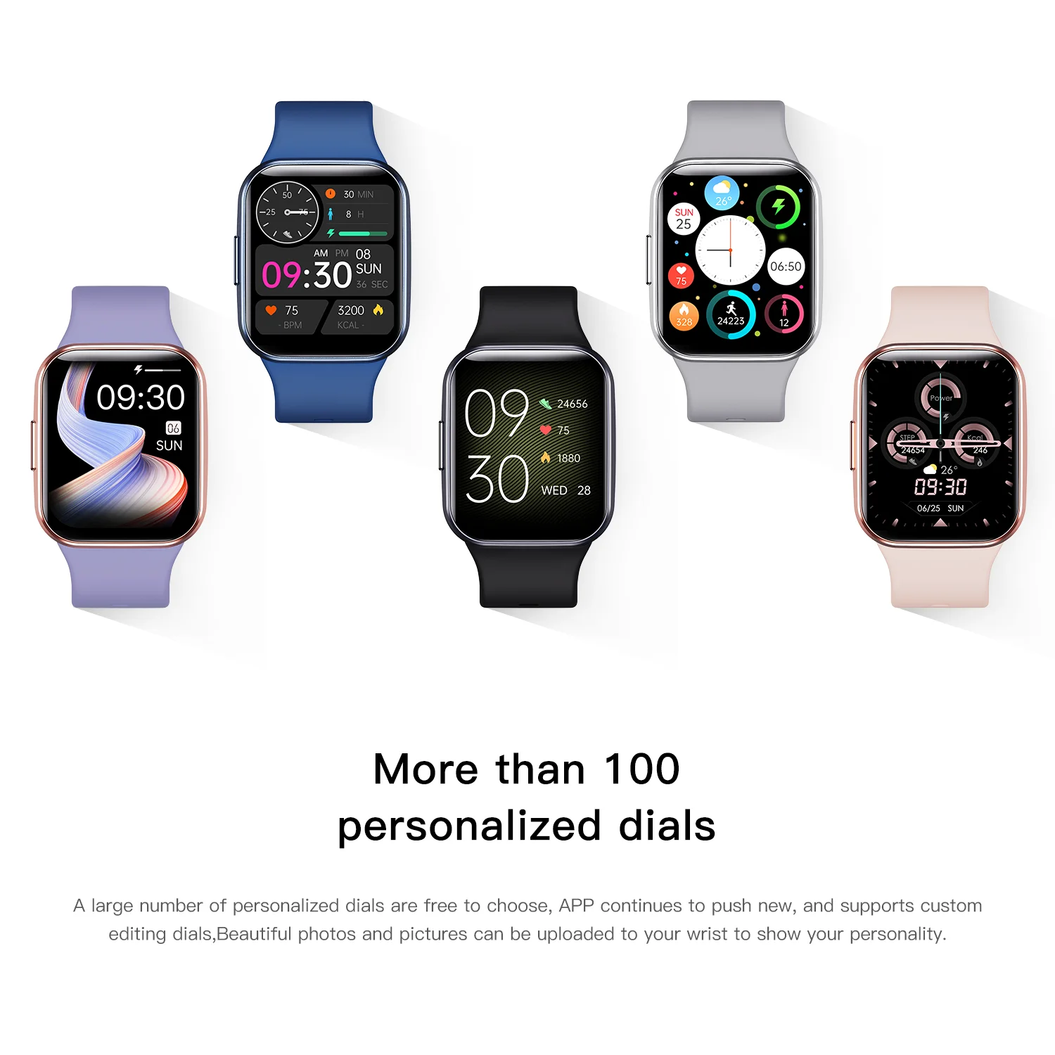 Q23 بلوتوث ساعة ذكية معدل ضربات القلب مراقبة ضغط الدم Smartwatch IP67 مقاوم للماء 1.69 HD اللمس الكامل وضع متعدد الرياضة