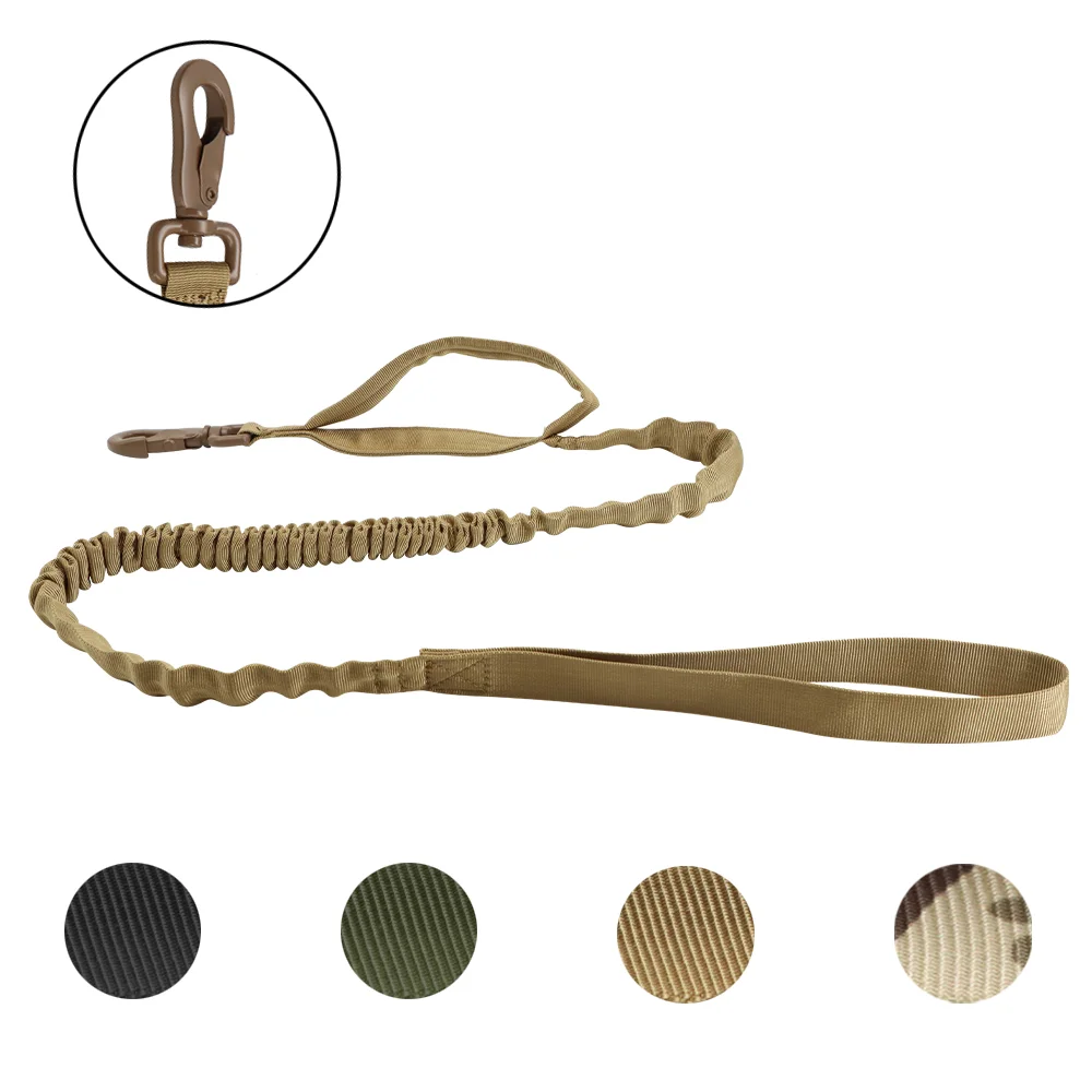 Tactical Bungee Dog Leash Quick Release Elastic Leash with 2 Control Handles Premium Quality Adjustable Four Colors