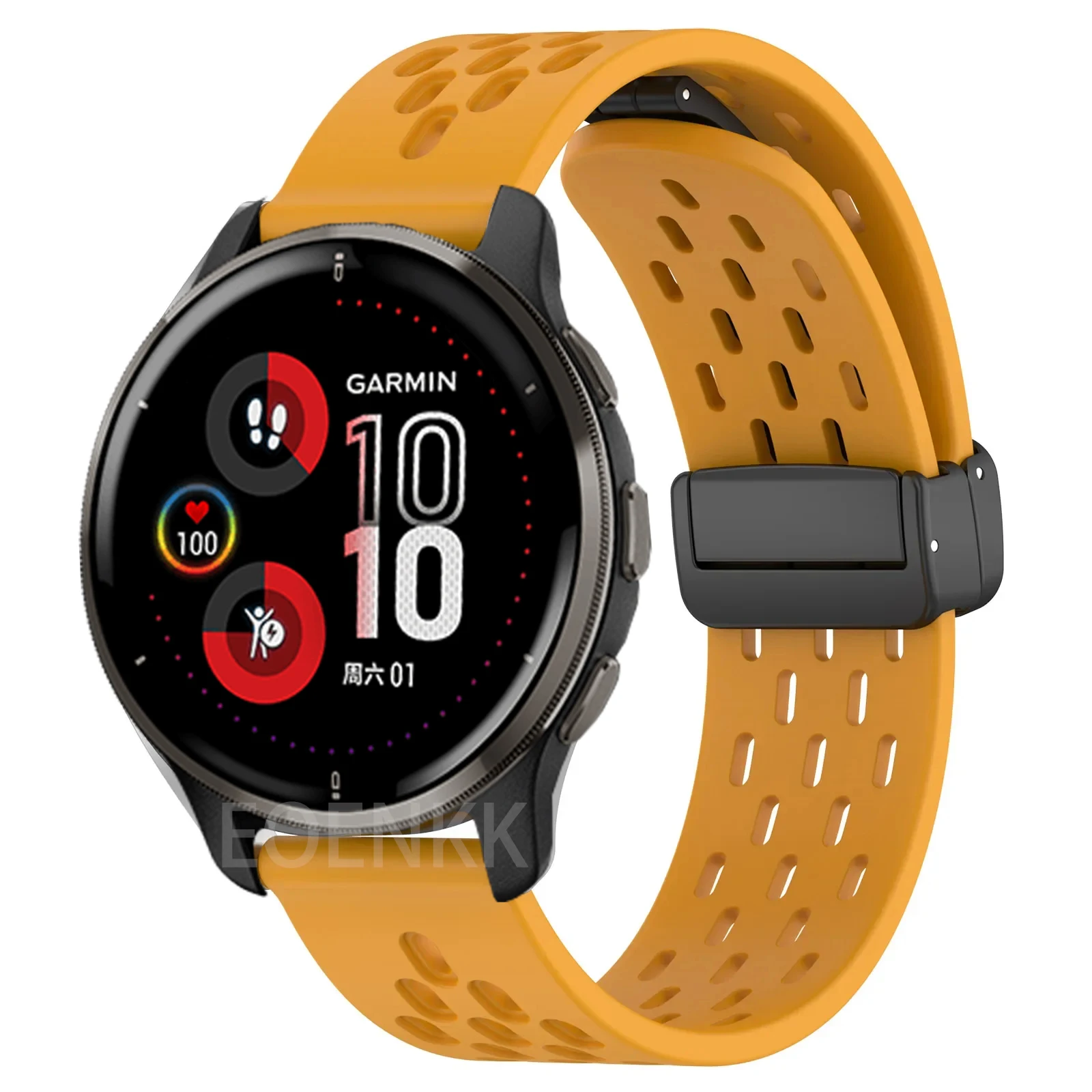 Banda magnética de silicona para pulsera, banda para Garmin Venu 2 Plus/Venu 3 SQ 2/Forerunner 255 245 265 55, Vivoactive 4 5 3, 20 y 22mm