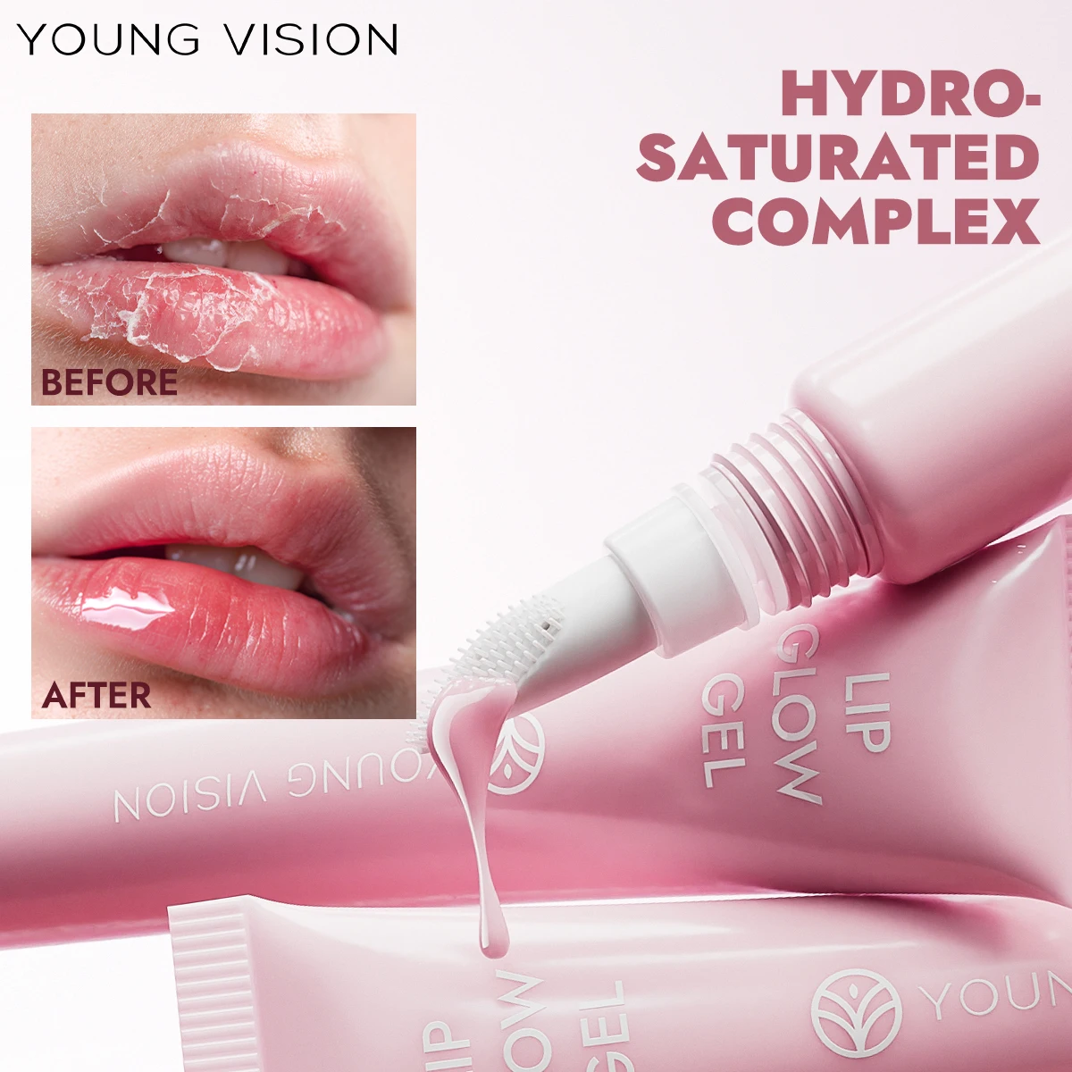 مجموعة مكياج كاملة احترافية من YOUNGVISION، بطانة شفاه مزدوجة ومرآة سائلة، مستحضرات تجميل LIP GLOW GE Llip