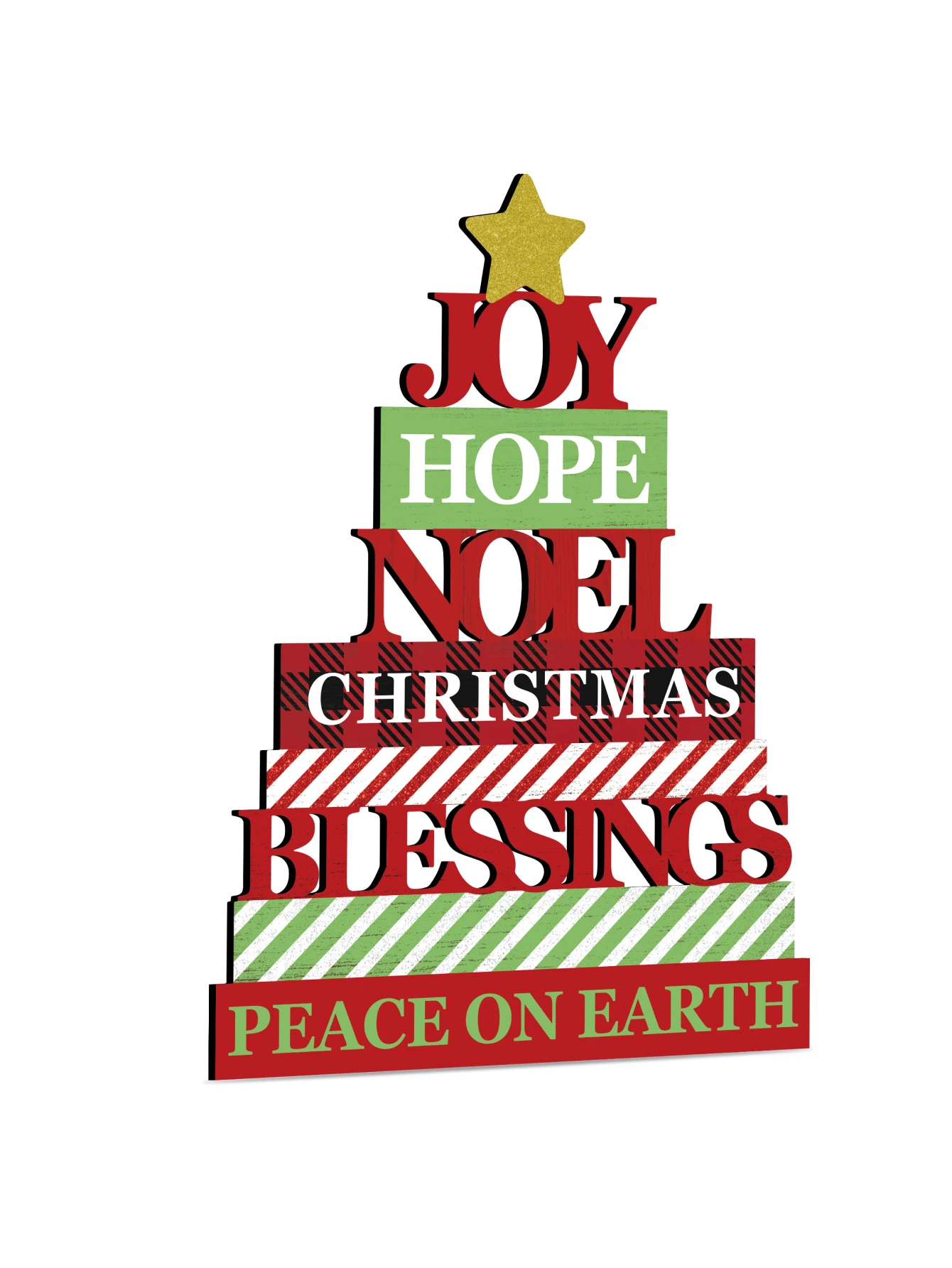 

Putuo Decor 1pc Peace on Earth Cake Shaped Wooden Sign, Joy Hope Noel Christmas Blessings, Party Decor for Home Office