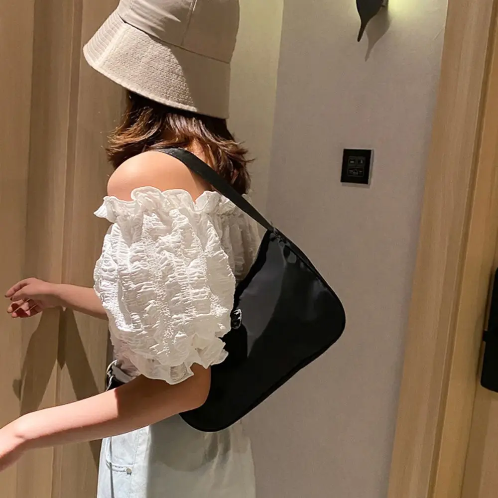 

Girls Female Underarm Wide Shoulder Strap Oxford Cloth Korean Style Handbag Very Peri Bag Messenger Bag Single Shoulder Bag