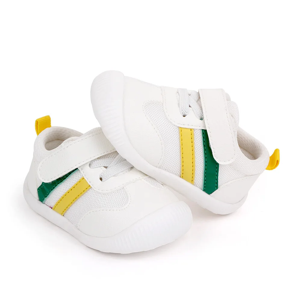 Baby white shoes, baby toddler shoes, soft soles, boys and girls sports shoes that do not fall off, spring and autum flats 2557