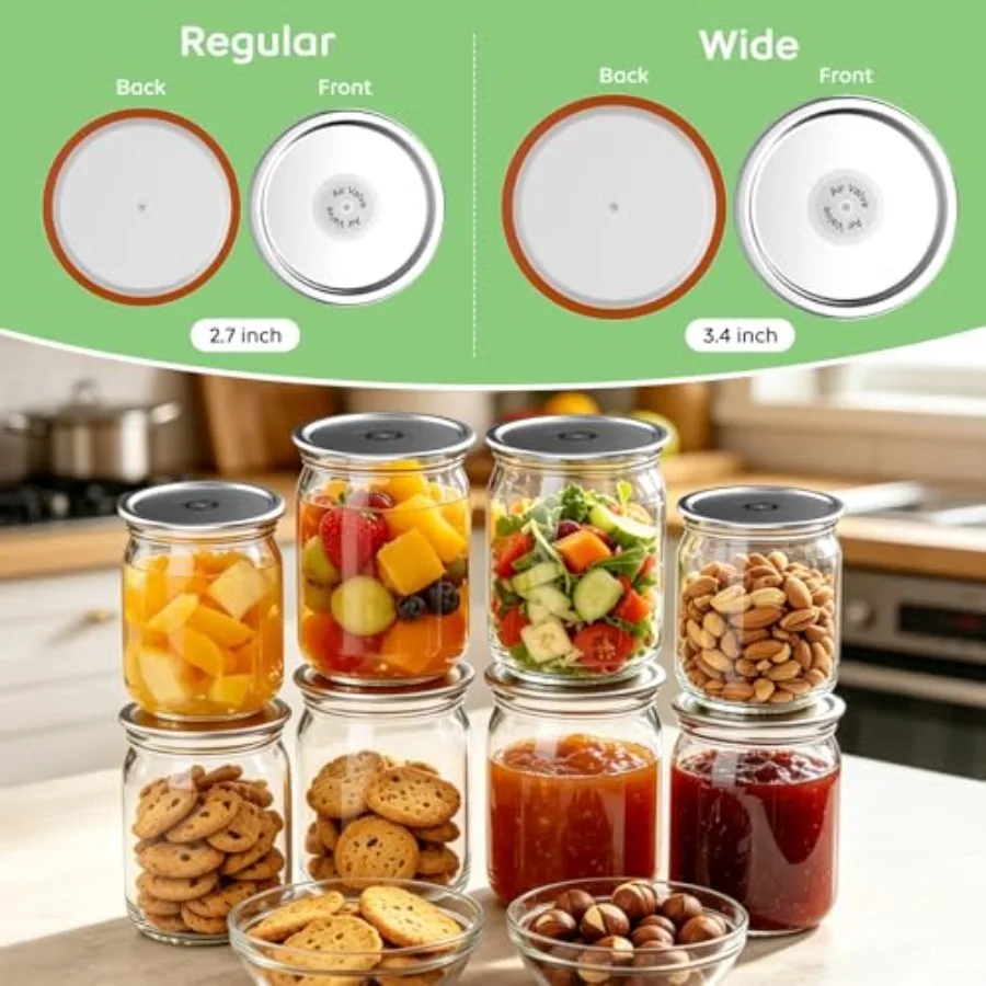 Mason Jar Lids 20 Pack: 10 Wide Mouth + 10 Regular Mouth Canning Lids, Vacuum Seal Food-Grade Canning Supplies Compatible with