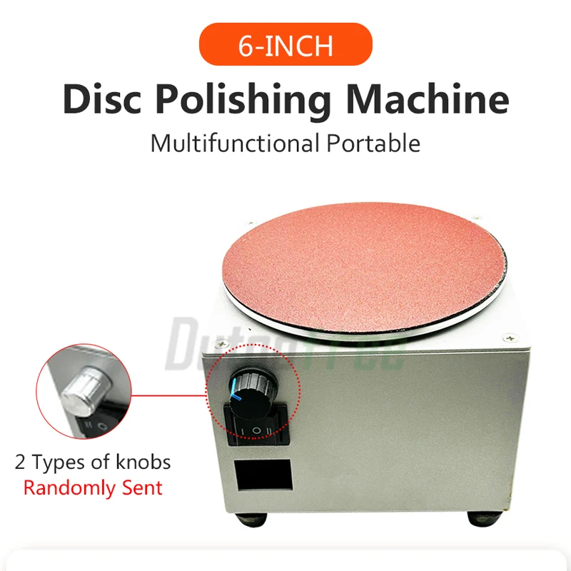 Mini lijadora de disco de correa de 110V/220V de 6 pulgadas, máquina de lijado para madera, Metal, piedra, curva de molienda, 20 piezas de papel de lija