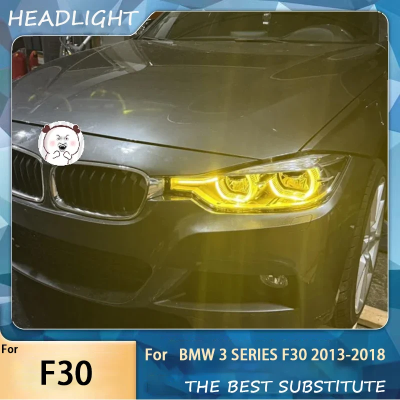 

Светодиодная фара для BMW F30 Ikon Style Yellow White DRL Switching 2013-2018 M3 F80 320I 325I Автоматические передние фары Автомобильные аксессуары