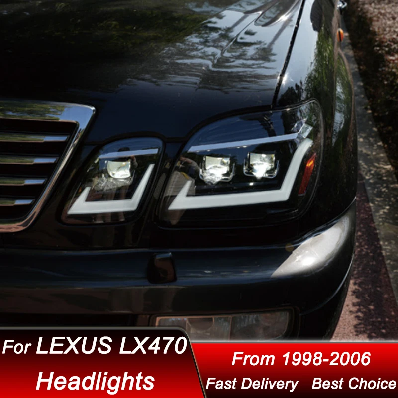 Car styling Headlights For Lexus LX470 LX 1998-2006 full LED new style Headlamp Assembly Upgrade Projector Lens Accessories Kit