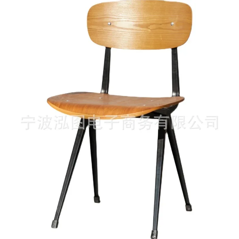 

Nordic industrial style commercial restaurant wrought iron back dining chair, light luxury leisure simple