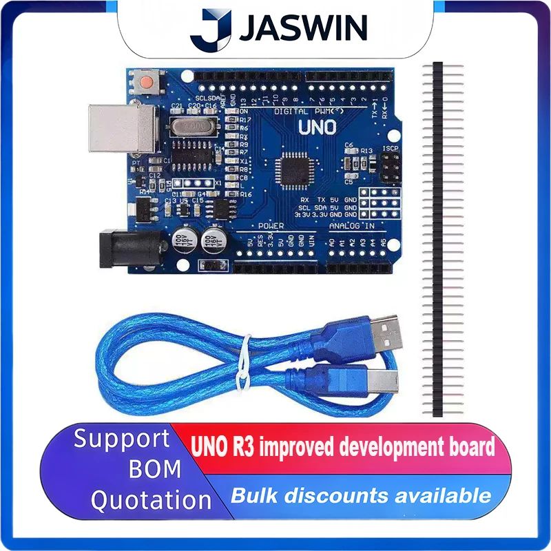 Carte de développement UNO R3 ATmega328P MCU, version améliorée, compatible Arduino UNO R3, câble USB CH340G, carte de contrôle pour apprentissage DIY