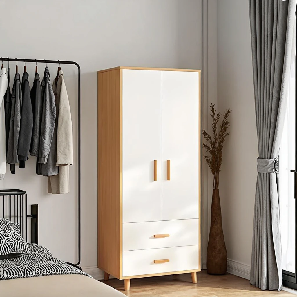 

Stylish Modern Teak Freestanding Adjustable Eco-Friendly Moistureproof Durable Space Saving Apartment Bedroom Storage Wardrobe