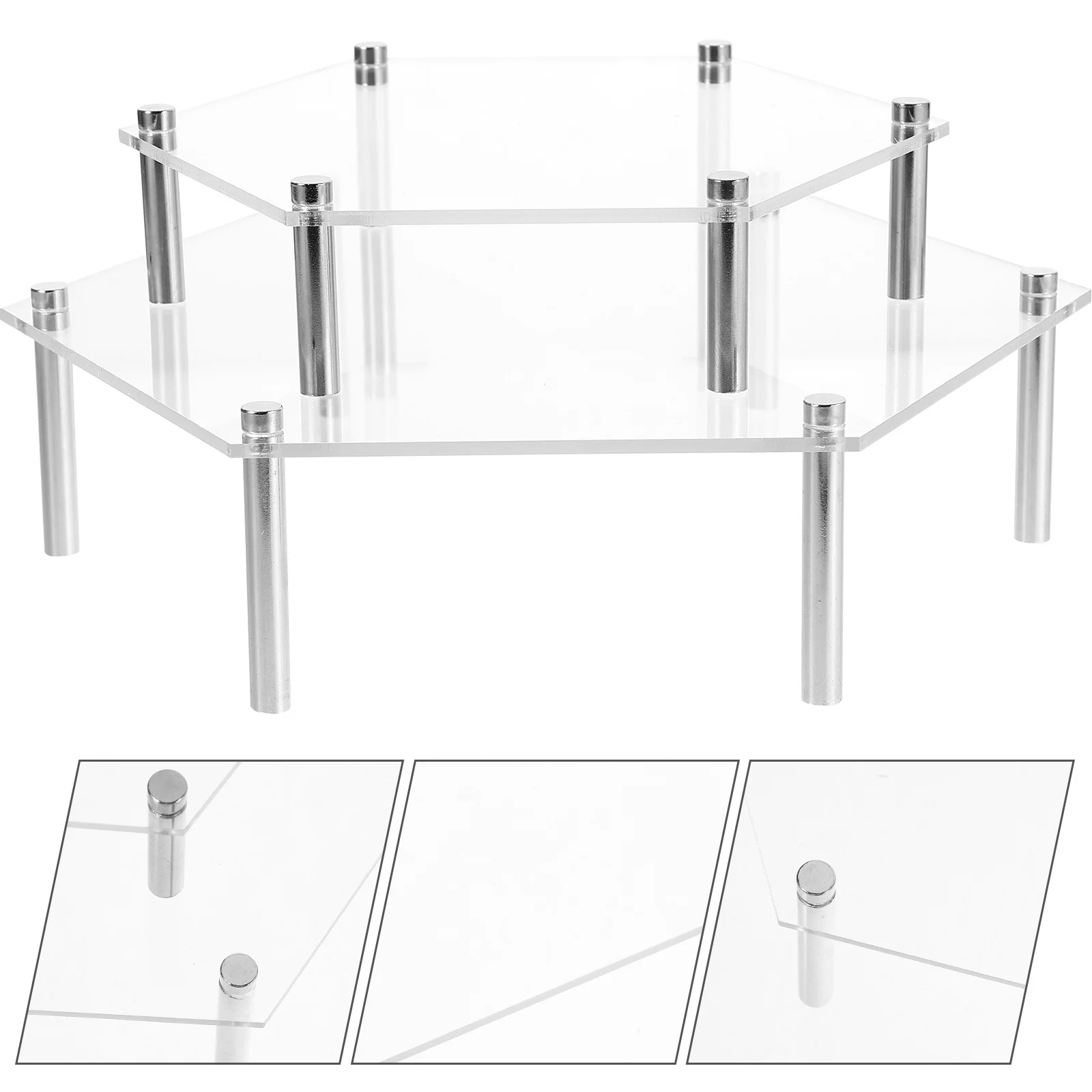 

1Set Acrylic Cake Display Stand Clear Riser for Wedding Cupcakes Food Buffet Figurines Storage Shelf Acrylic Cake Stand