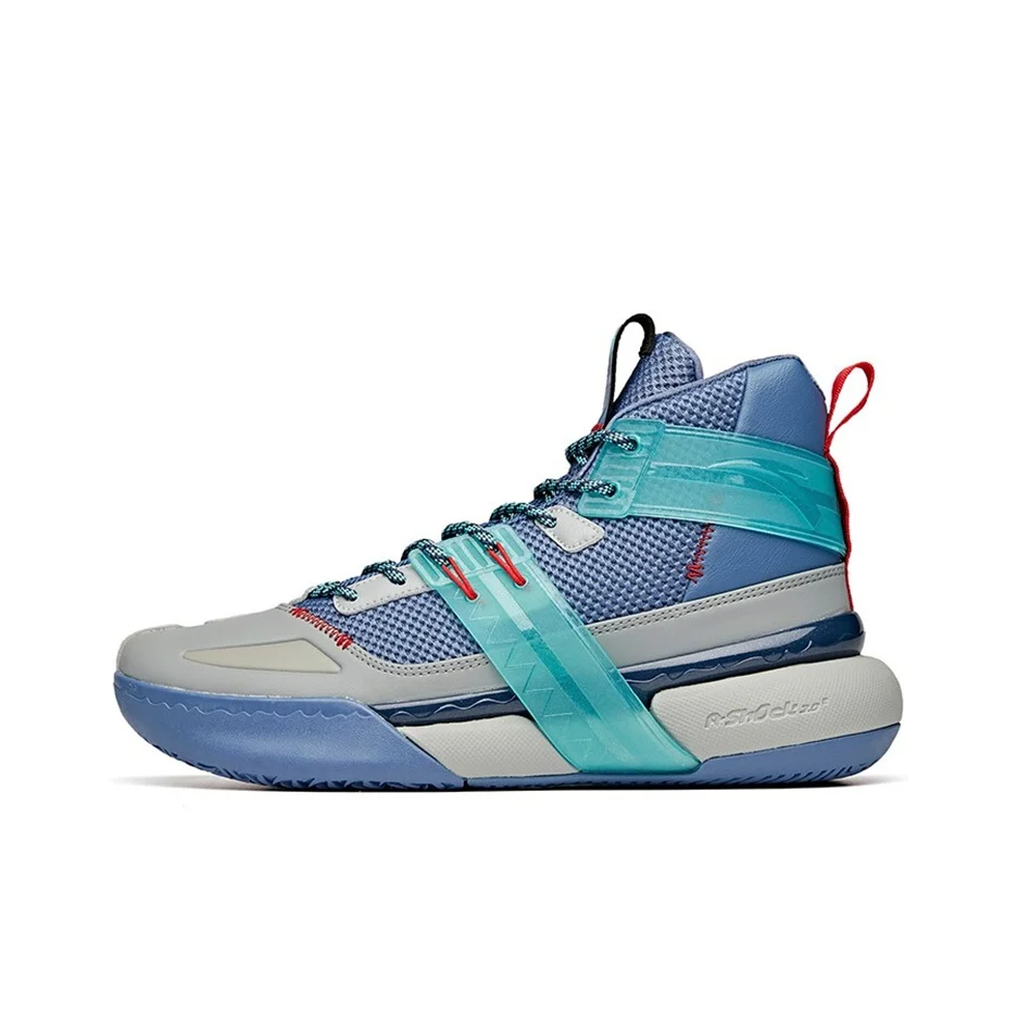 Anta Crazy 4 High top Performance Basketball Shoes Men's Blue Gray 112041605-7