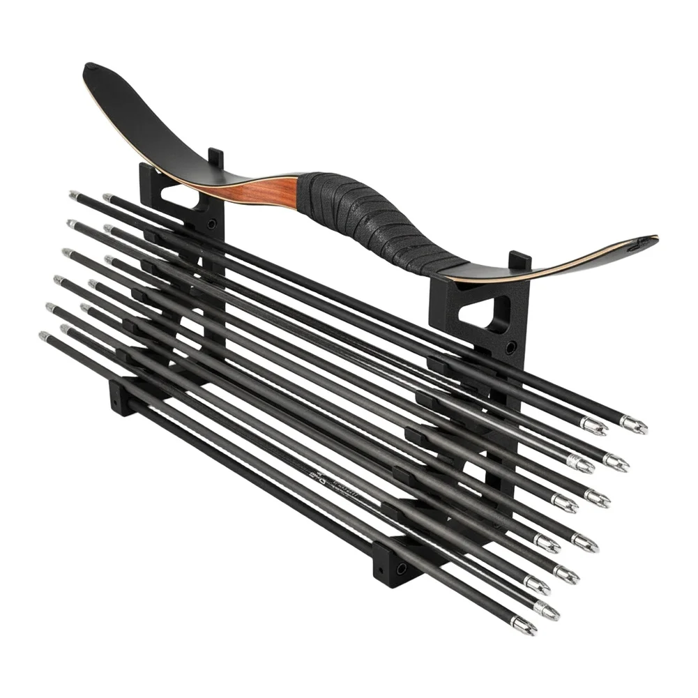 Arrow Storage Wall-mounted Quiver Abrasion Resistant Six-layer Arrow Compartments Top Bow Support Indoor Storage Bow Rack
